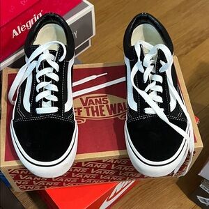 Vans Black and White Lace-Up Shoes
